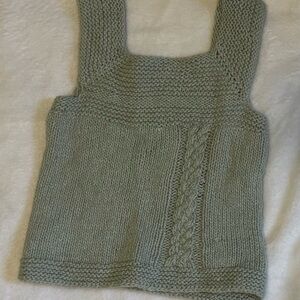 Cozy Kids' Knitted Sweater Vest in Green